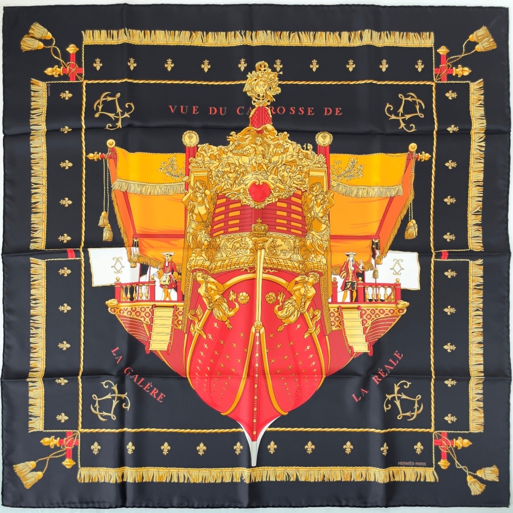 NWT Hermes Scarf "Vue du Carrosse de la Galère -La Réale" 3